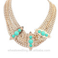 New design chunky gold stainless steel statement necklace